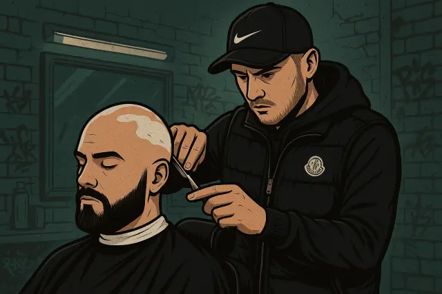 Egyhossz hajvágás szakálligazítással Budapest barber