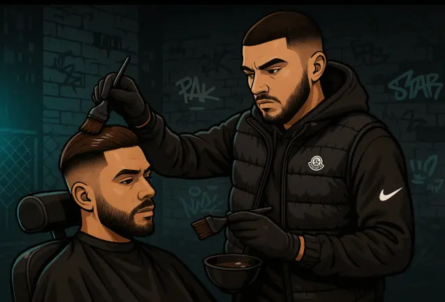 Hajvágás hajfestéssel férfi Secteur XV Barbershop Budapest